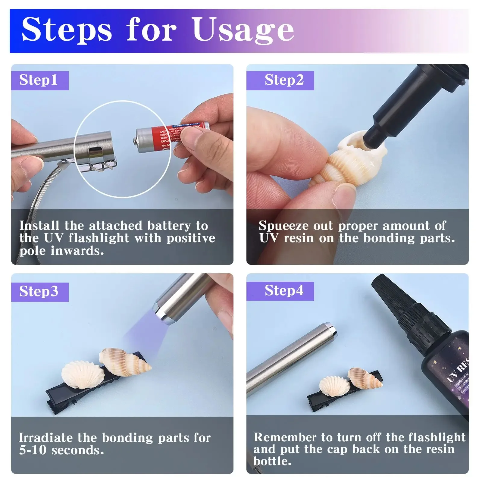 High Clear Fast Curing UV Epoxy Resin Glue High Hardness Adhesive for DIY Jewelry Making Craft Decoration