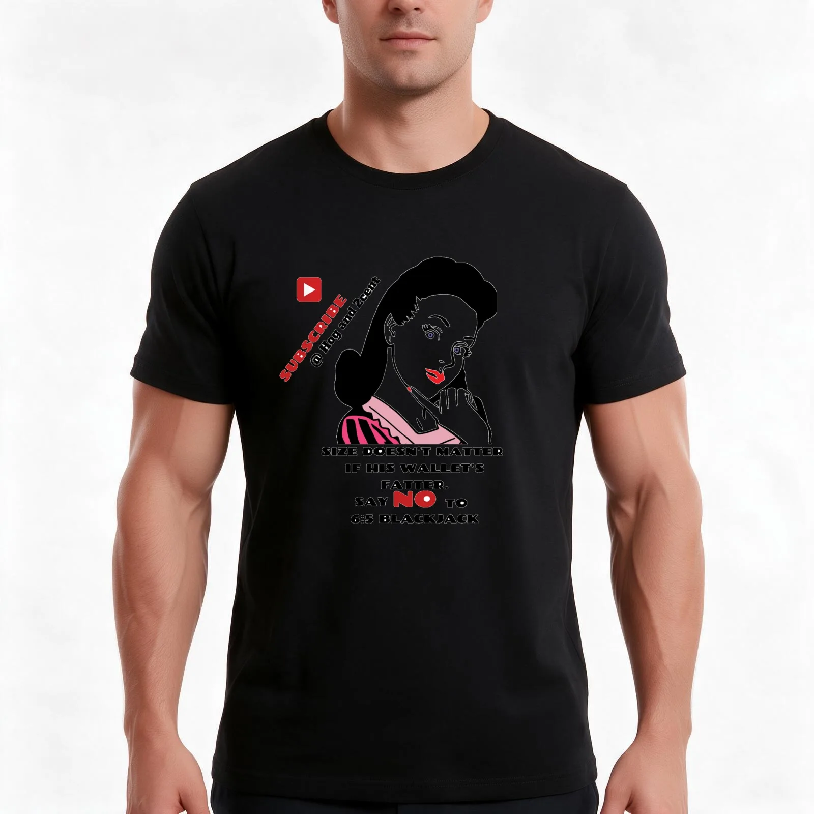 Blackjack inspired Subscribe T-Shirt, Summer Casual Cotton Tee, Oversized Streetwear Tops, Vintage Graphic Print, 100% Cotton