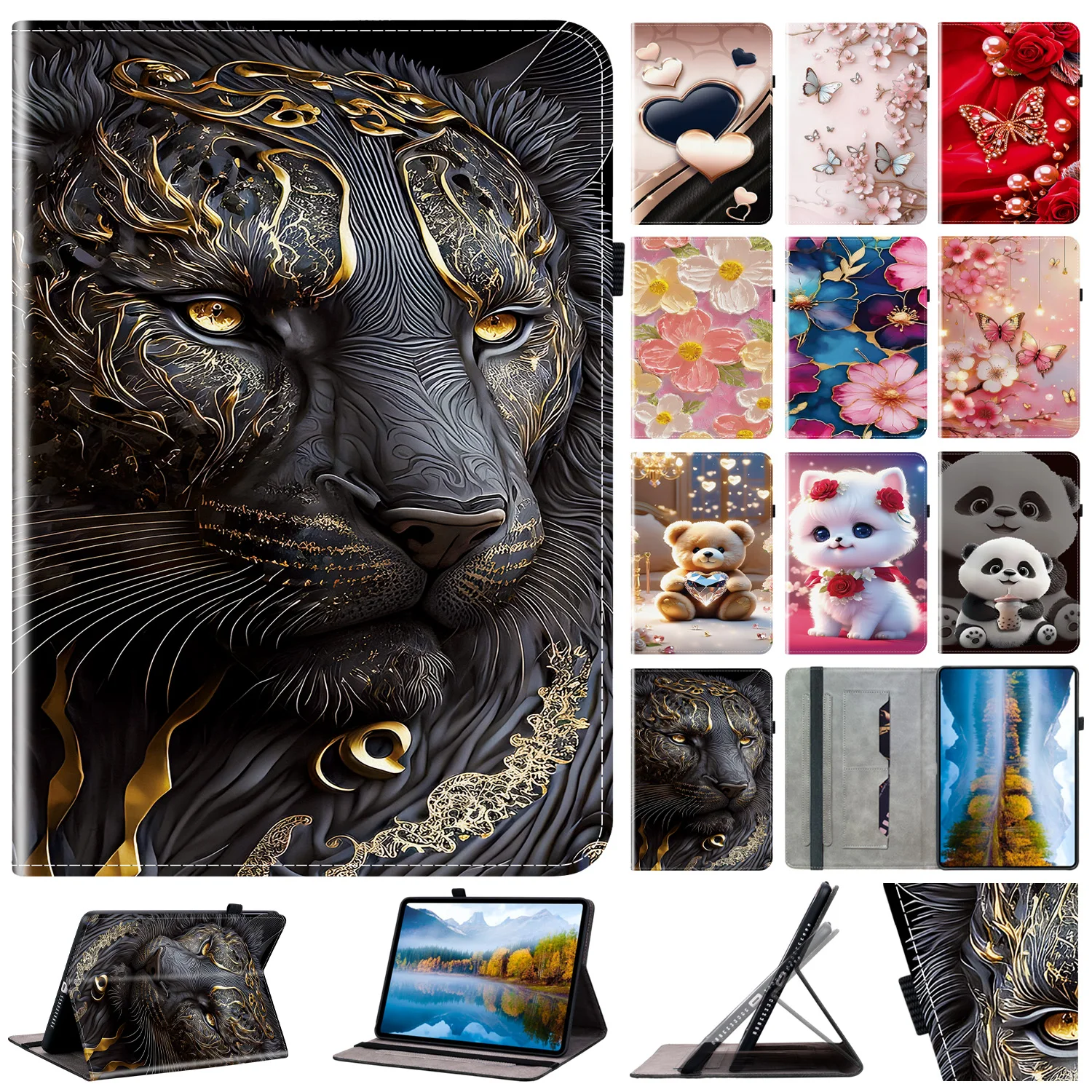 Leather Case For Samsung Galaxy Tab S10 FE Plus 13.1 Case Tab S10 Lite S11 S9 FE S8+ X800 S12+ S7+ S9 FE PLUS 12.4