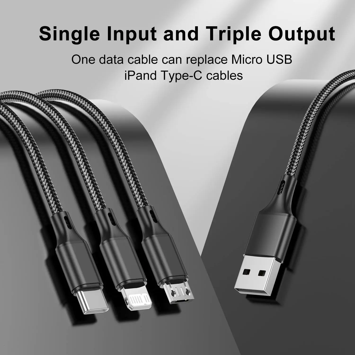 3 w 1 3A kabel USB typ C Micro telefon komórkowy wielokrotny szybki przewód ładujący dla iPhone 14 13 Pro Max Xiaomi 12 POCO Samsung Realme