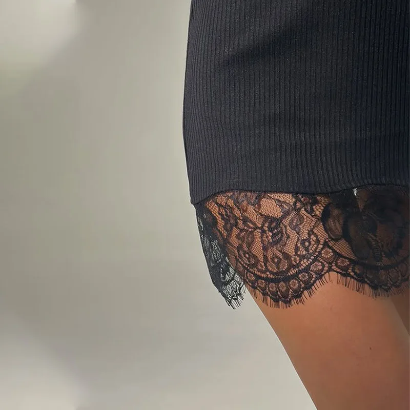 Apprabant المرأة مثير الدانتيل لصق عارية الذراعين فستان قصير حزام قابل للتعديل Bodycon الخصر النحيف الصلبة بروتيل الساخن فتاة حزب الزي