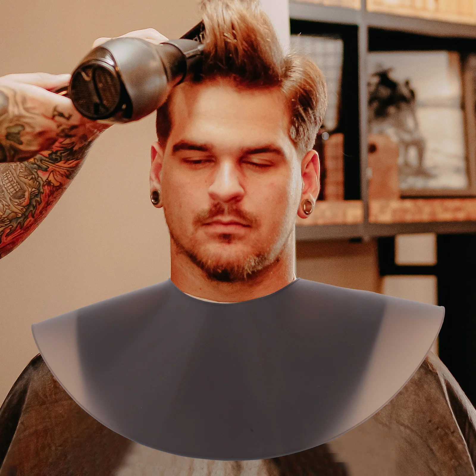 

Силиконовая накидка для стрижки волос на шею, гибкая регулируемая накидка для салона, парикмахерская, воротник для краски, шаль, накидка для стрижки, накидка на шею, чехол