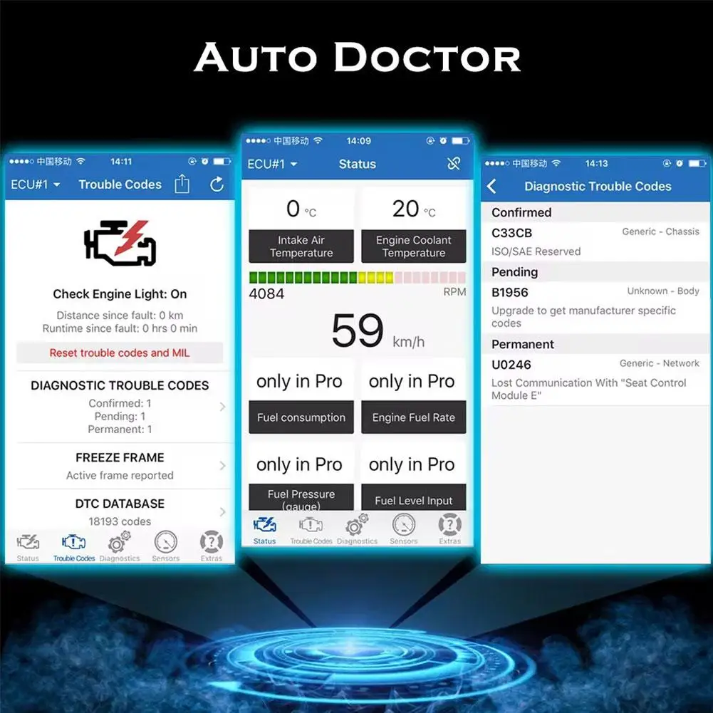 OBD II Automotive Fault KONNWEI Pro Diagnostic Instrument Decoder Portable Repair Auto Tools 5.0 Bluetooth Connection