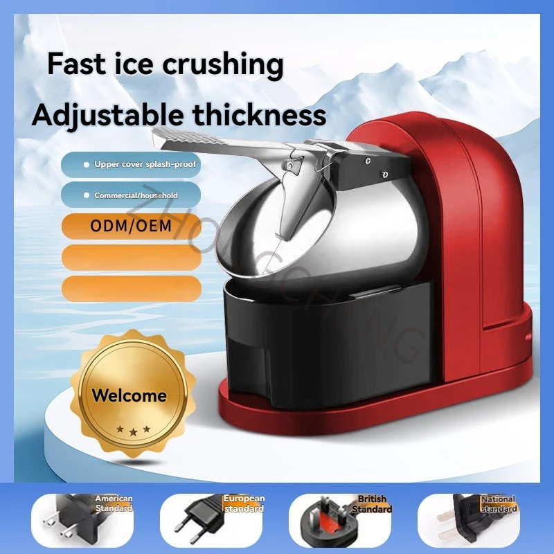 Trituradora de hielo, cepilladora de batidos de nieve, rompe de hielo automático eléctrico comercial para el hogar
