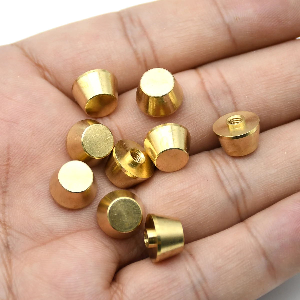 20Pcs Solid brass Handbag feet nailheads stud screwback Bucket Shape Rivets Leather craft Bag Wallet handbag decoration