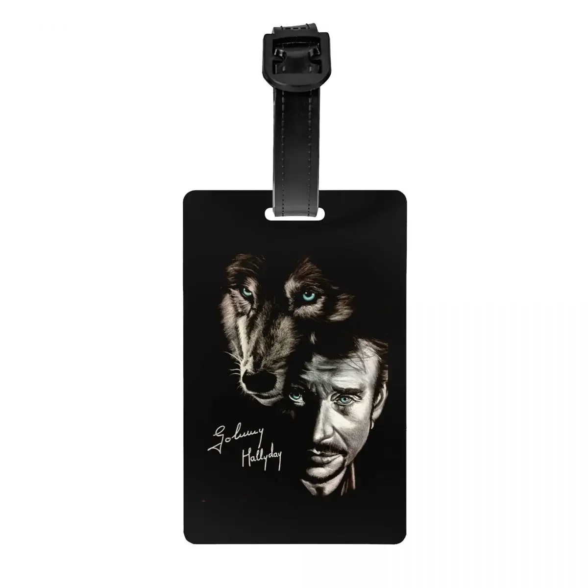 

Hallyday And Luggage Tags for Travel Suitcase France Singer Rock Privacy Cover ID Label