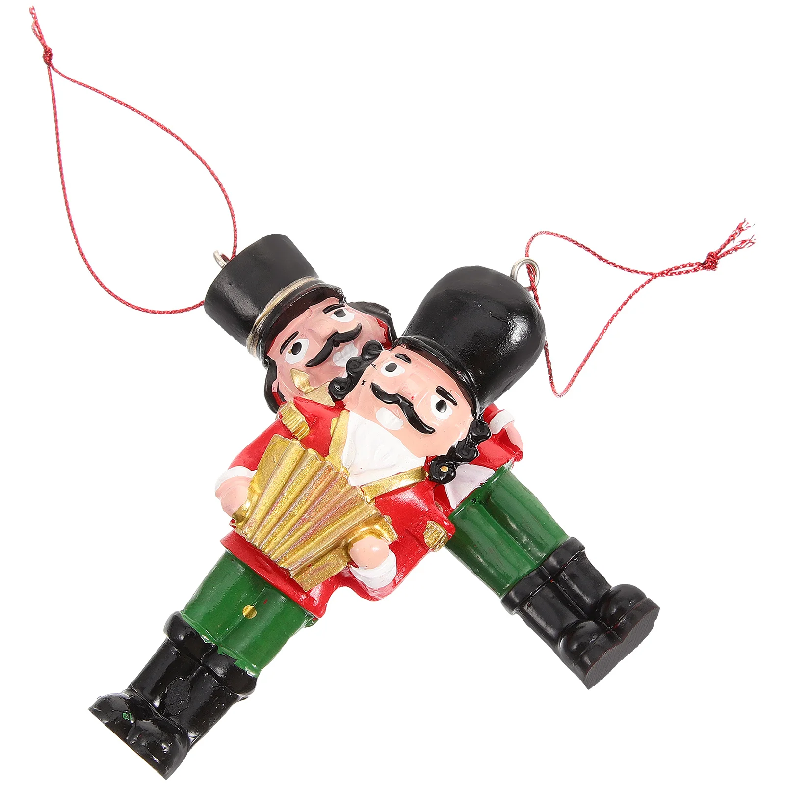 

2Pcs Resin Nutcracker Soldier Decor Xmas Tree Pendant Hanging Charm for Festive Decoration and Photography Props