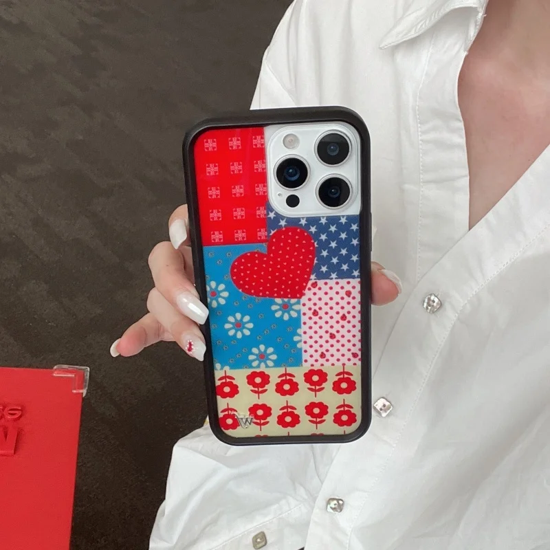 Wildflower Cute Bow Lace Lover Phone Case for iPhone 16 15 14 13 12 Pro Max Plus Flower Pathch Wildflower Anti-Fall Cover﻿﻿﻿﻿ - Image 5