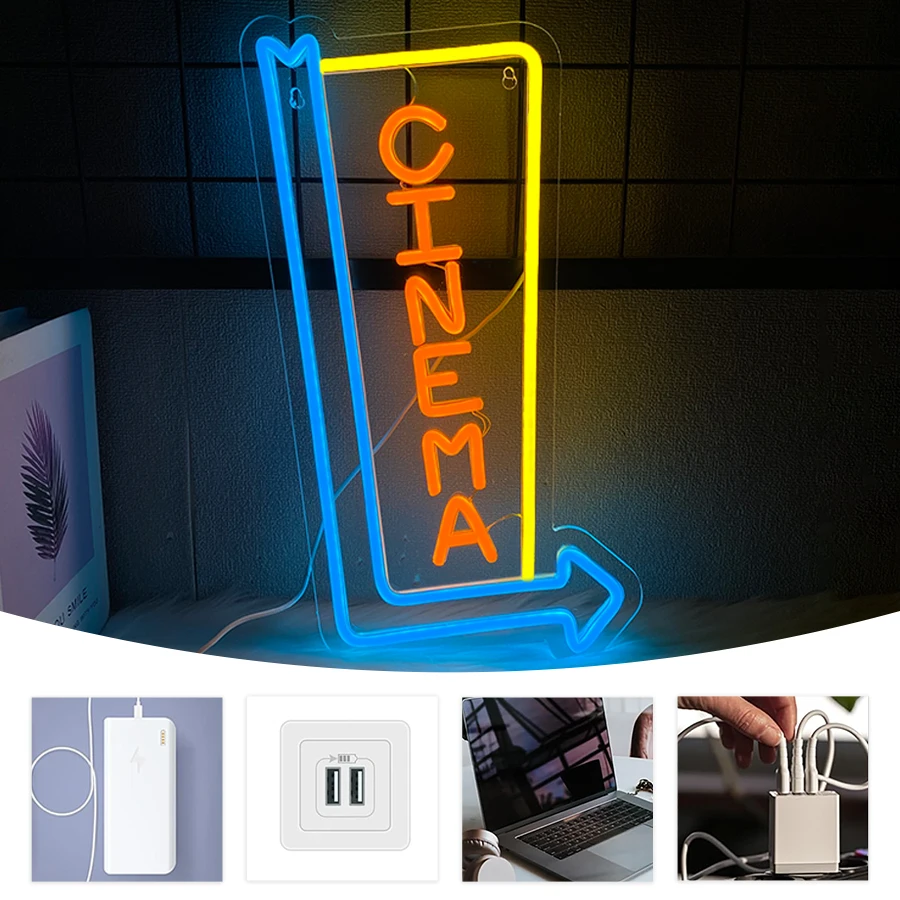Cinema Arrow LED Neon Sign USB - Home Cinema Guide 评论和价格
