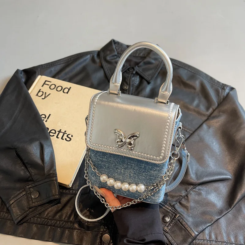 

Fashion Butterfly Crossbody Bags for Women Shoulder Bags Denim Small Square Bag Purse and Handbags Designer Bags Сумка Женская