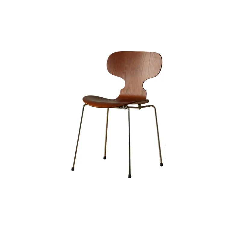 

Nordic retro dining chair designer ant chair creative solid wood backrest wrought iron home chair