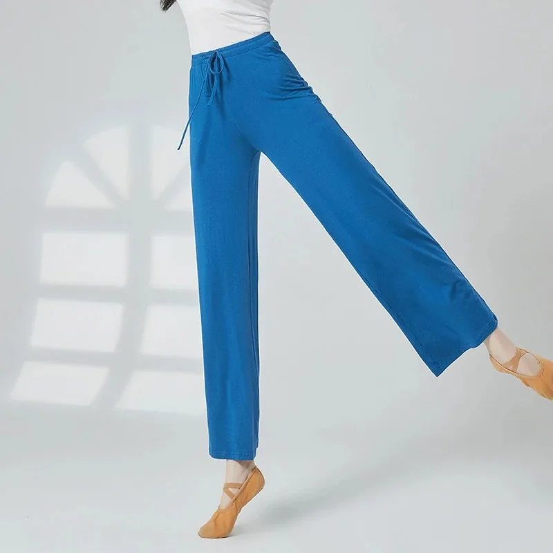 Classic Dance Pants Women Modern Dance Wide Leg Pant Soft Comfortable Yoga Body Rhyme Trainning Trousers Drawstring Elegant