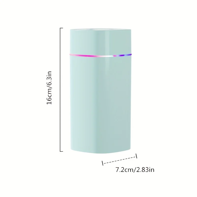 600ml Cool Mist Portable Humidifier - Compact Dual Spray Desktop Humidifier with LED Light, USB Powered, Whisper Quiet Operation