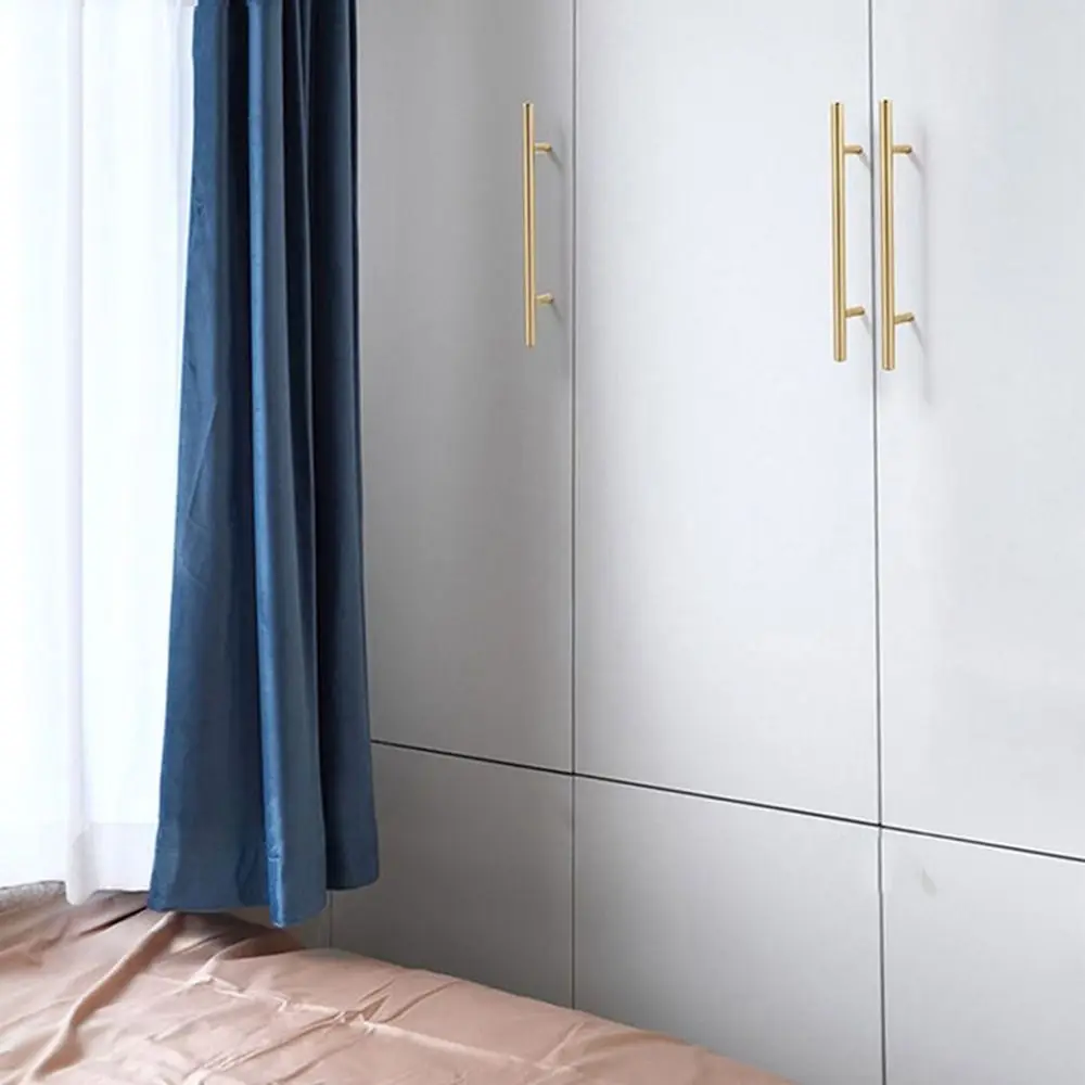 الفولاذ المقاوم للصدأ الذهبي الحديث الأبيض بسيط ثقب واحد الأثاث الأجهزة درج مقبض مقابض الأبواب مقبض الخزانة #3