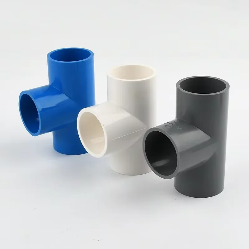 Inside Diameter 20/25/32/40/50/63mm Water Supply Pipe Fittings PVC Equal Tee Connectors Plastic Joint Irrigation Water Parts