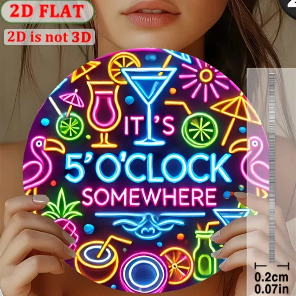 CIFBUY  Waterproof Scratchproof 5 O Clock Sign For Bar Cafe Restaurant Indoor Decor Living Room Home Office Man Cave Decoration
