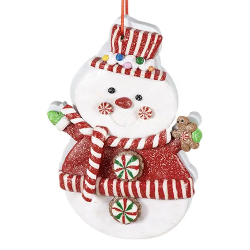 

Christmas Tree Pendant Ornaments Hexagonal Cookies Snowman Home Decor For Christmas Tree Hangable Gingerbread Christmas