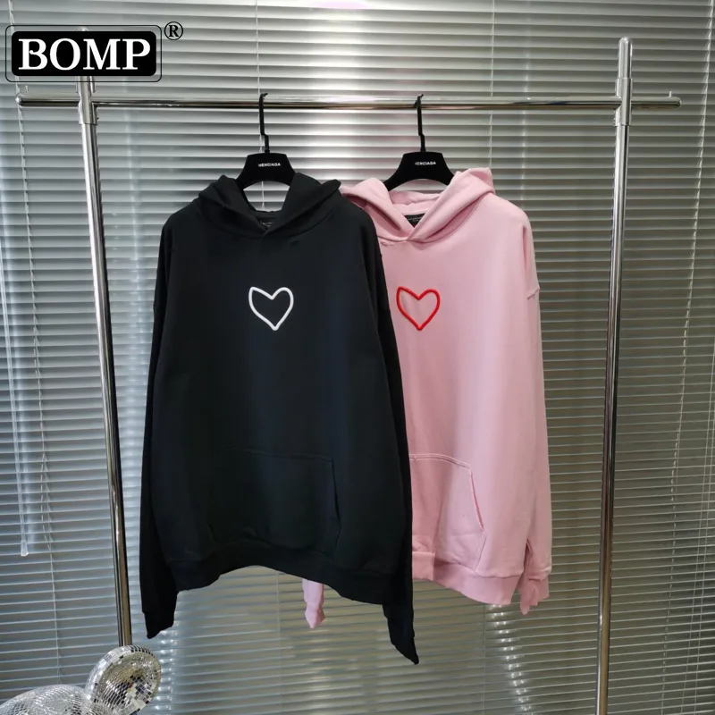 [BOMP] Paris B Family High Version Qixi Limited Three-dimensional Love Sweater Hoodie Loose OS Version Sweater