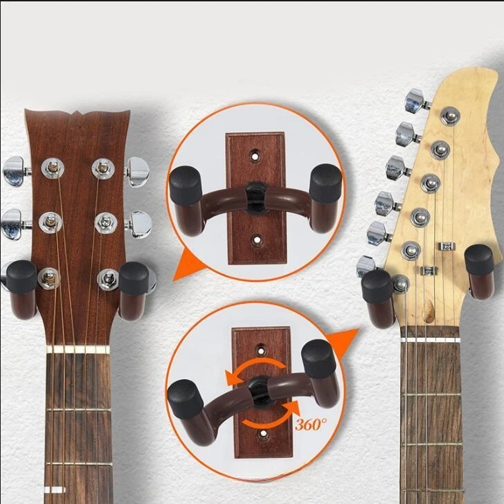 Guitar Wall Mount Hanger Wood Guitar Wall Display Bracket Reusable Hard Wood Base for AcousticElectric Guitars Ukulele