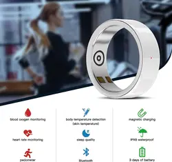 R2 Smart Ring, Activity Tracker with Heart Rate, Sleep, Temperature, Pedometer, Blood Oxygen, APP Compatible with Android/iOS