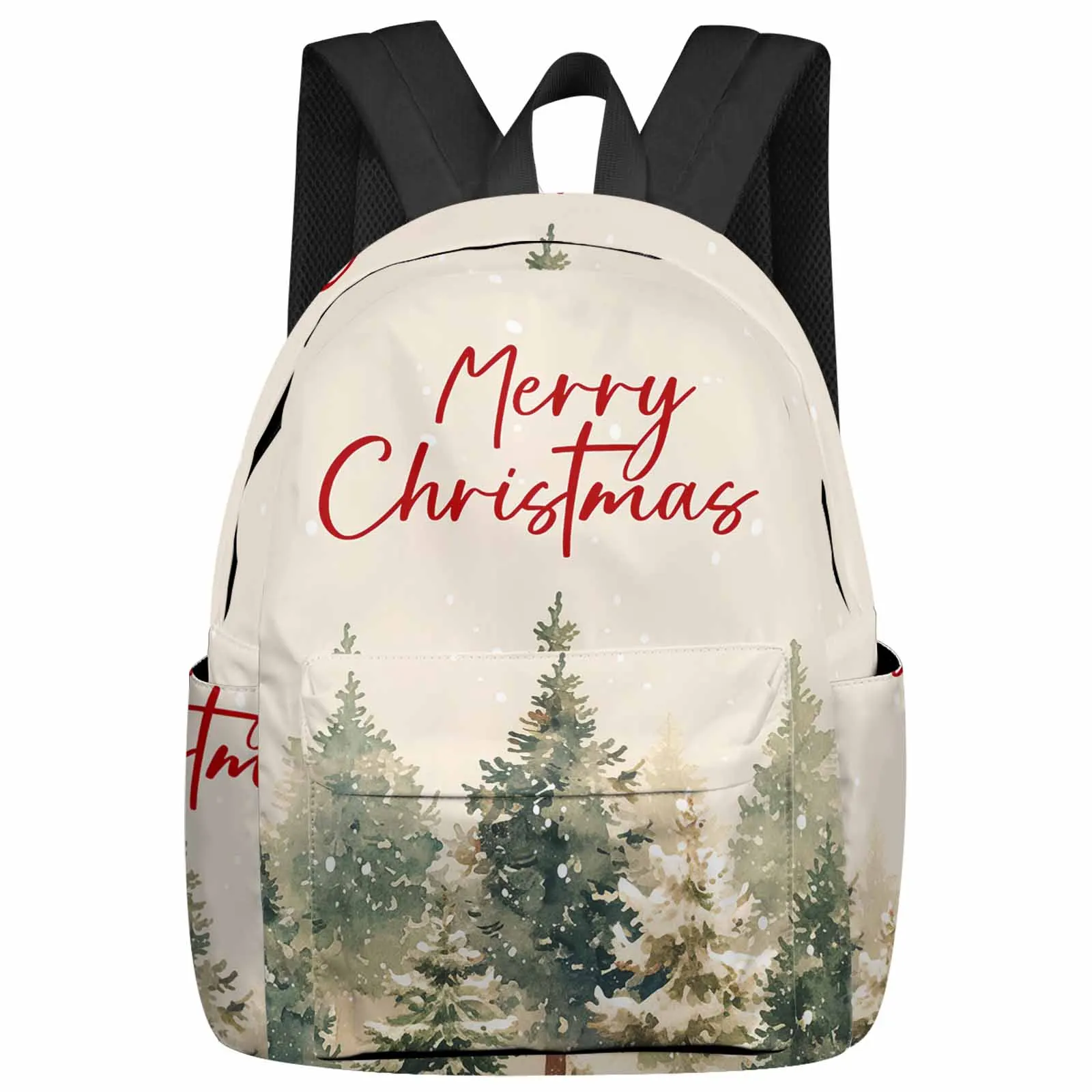 Christmas Tree Snowflake Grid Backpack School Bags for Teenagers Students Laptop Bag Women's Casual Travel Backpack