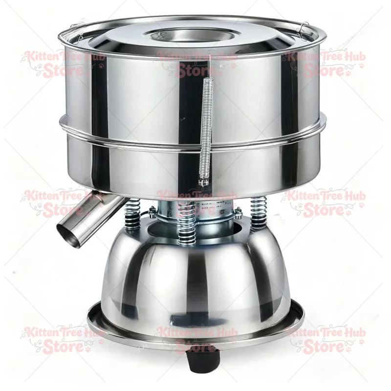 Electric Vibrating Screen Powder Screening Sifting Machine Stainless Steel Powder Sieve Machine with 10CM Height Optional Mesh