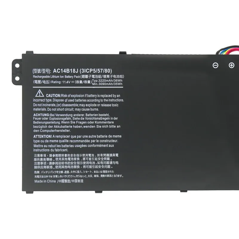 Imagem -04 - Bateria do Portátil para Acer Aspire E3111 E3-112 E3-112m Es1531 Ms2394 B115-mp Ex2519 N15q3 N15w4 Ac14b18j Ac14b13j
