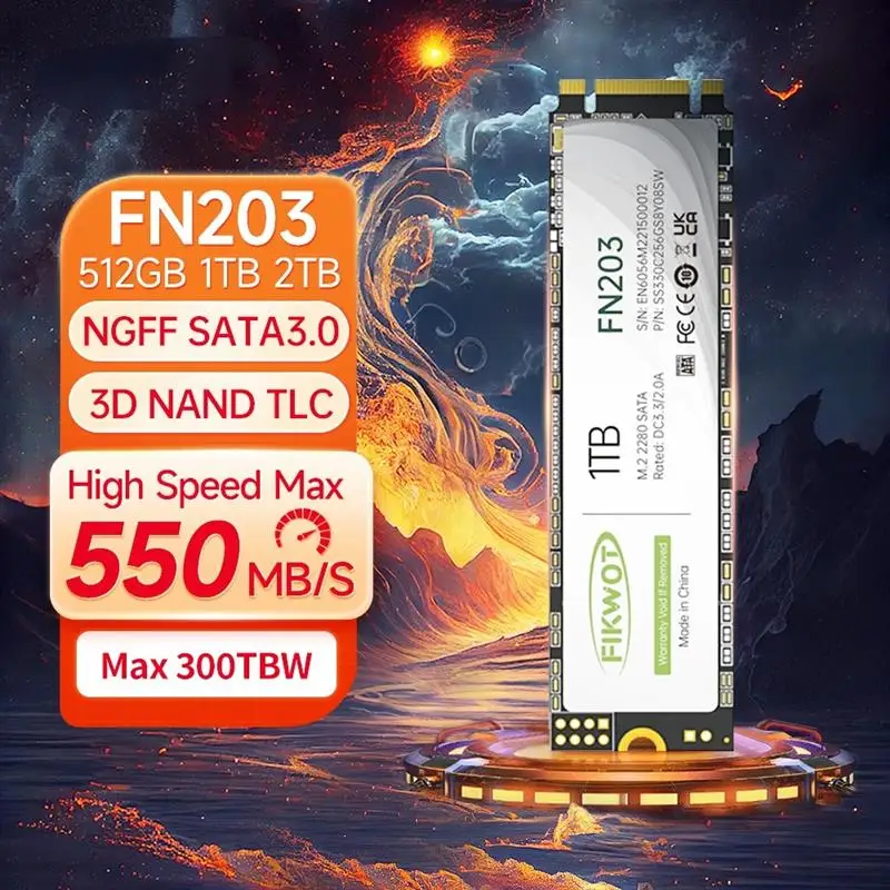 Top FN203 M.2 SSD SATA III 6Gbps 550MB/s 256GB 512GB 1TB 3D NAND Flash NGFF Internal Solid State Drive for Laptop PC Desktop