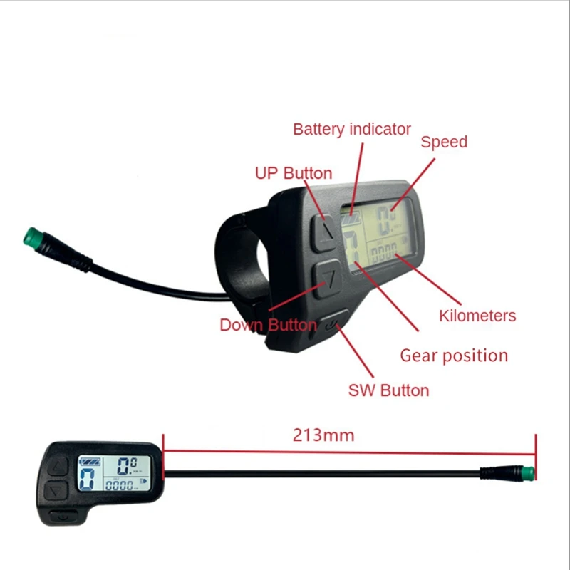 Electric Bicycle Display KT-LCD11 5Pin Display Drive Motor Conversion Ebike Accessories