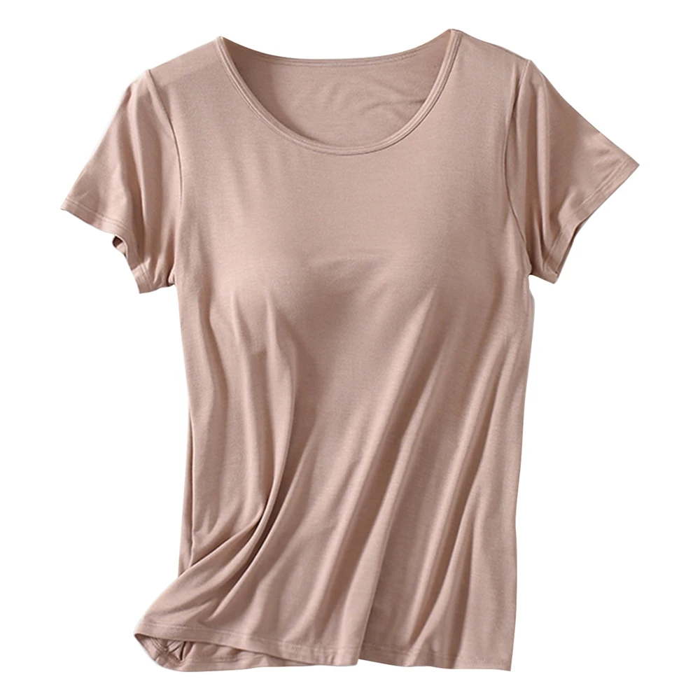 Women's Home Wear Solid Color Short Sleeve Round Neck Modal Temperament