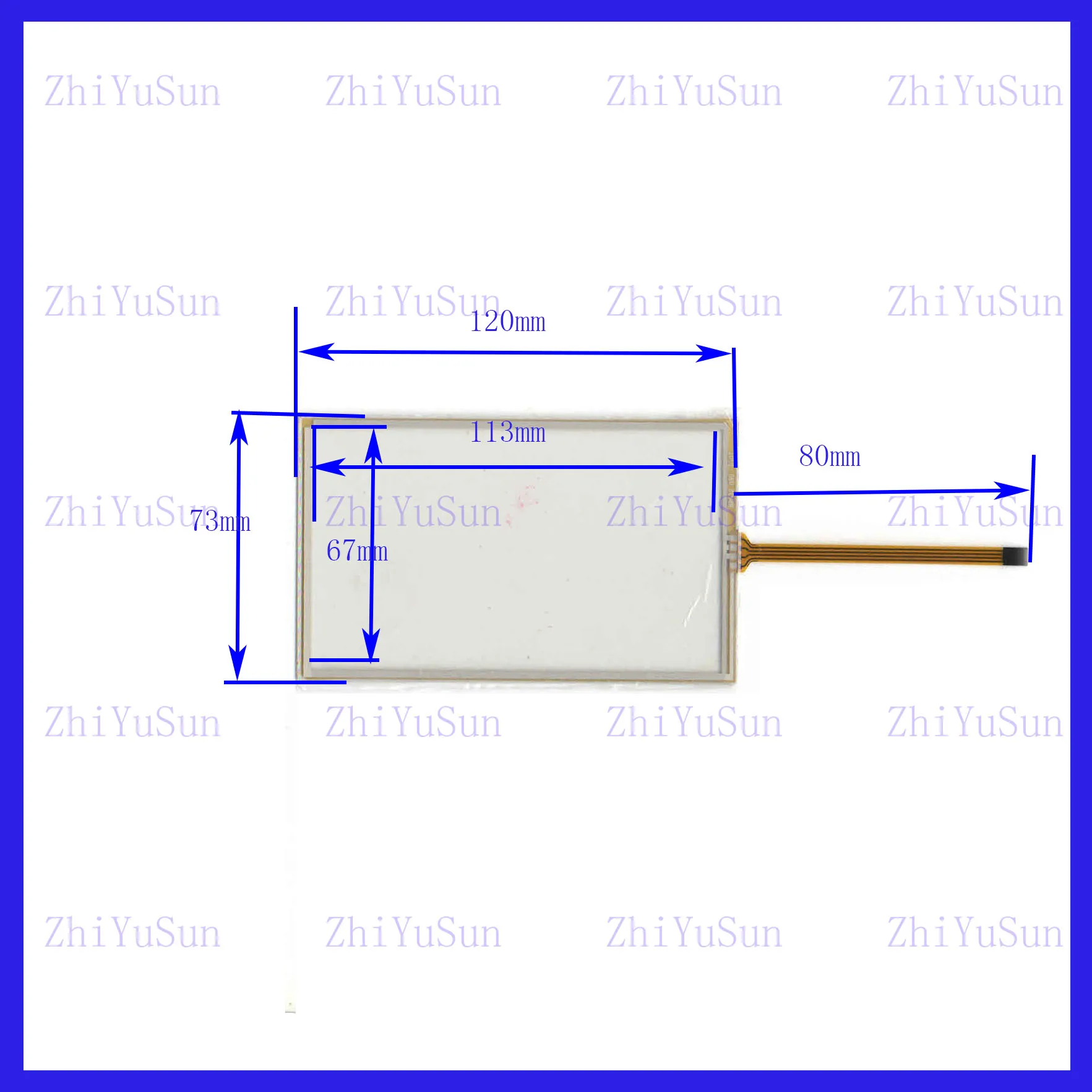 120*73mm DC80480KM050   Touch Screen glass  5inch 4 lins touchsensor 120*73 touchglass digitizer GLASS