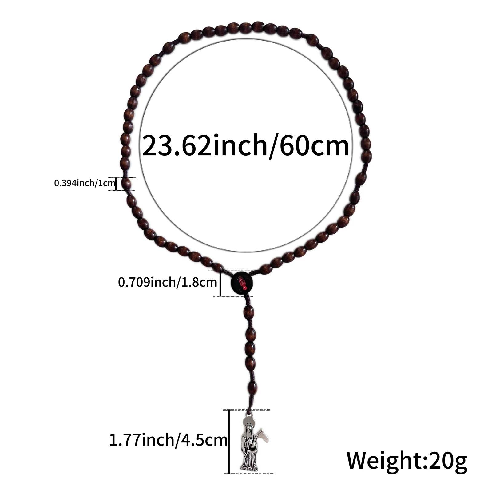 Santa Muerte Necklace Rosaries Beads Holy Death's Necklace Blessing Crafted Rosario de la santa muerte Prayer Gift For Men and W