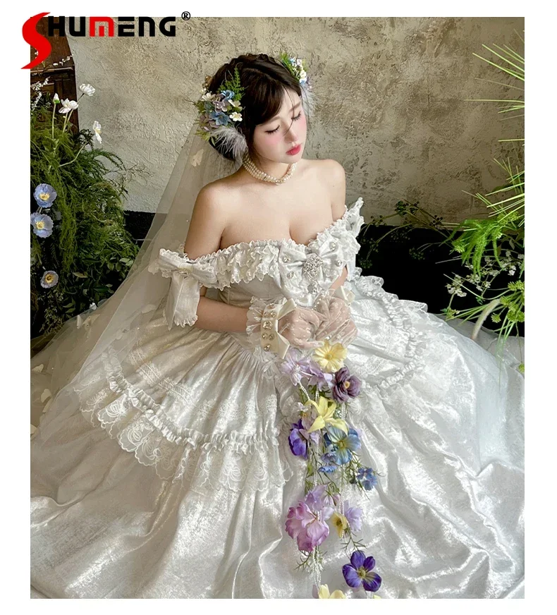 Robe Maxi de mariage pour femmes, tenue de princesse élégante, coupe cintrée, épaules dénudées, pour cérémonie romantique, Bar Mitzvah, nouvelle collection été