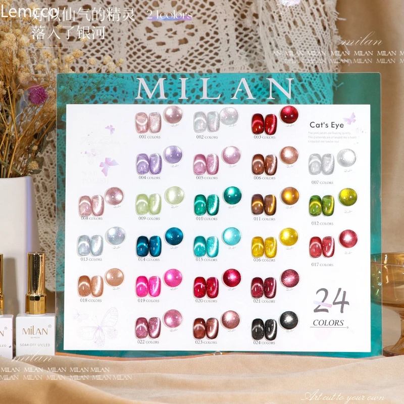 

Набор магнитного гель-лака Lemcco Butterfly Cat's Eye Gel 24 шт., 9D, для ногтей, УФ/LED, с карточкой цветов, 15 мл