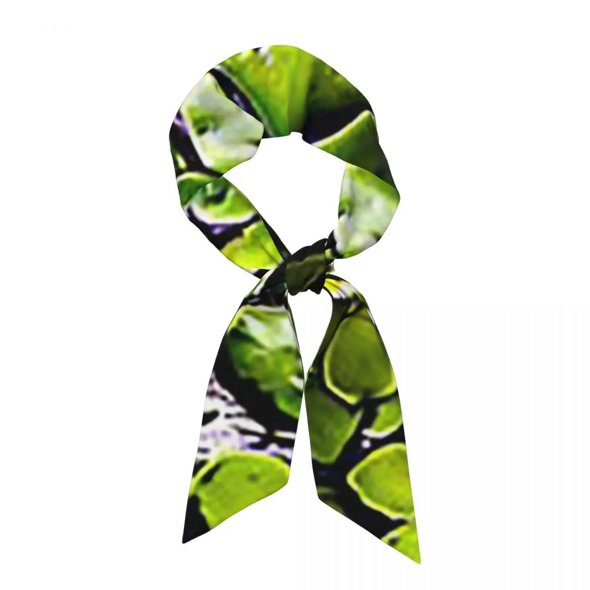 Snake Skin Green Snake Serpent Animal Print Viper Fashion Women Long Narrow Scarf Soft Skinny Scarf Multi-use Neck Head Wrap for