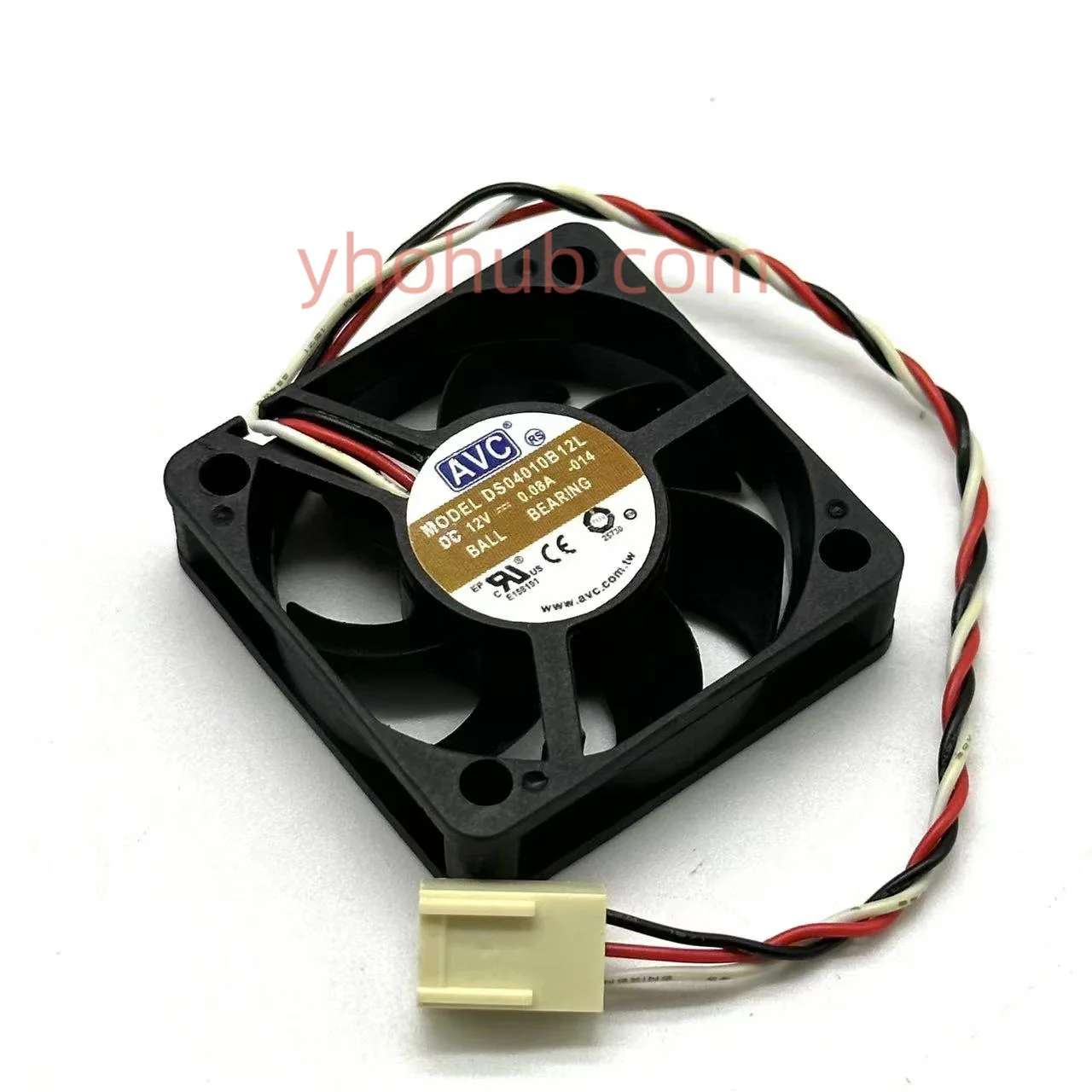 AVC DS04010B12L 014 DC 12V 0.08A 40x40x10mm 3-Wire Server Cooling Fan