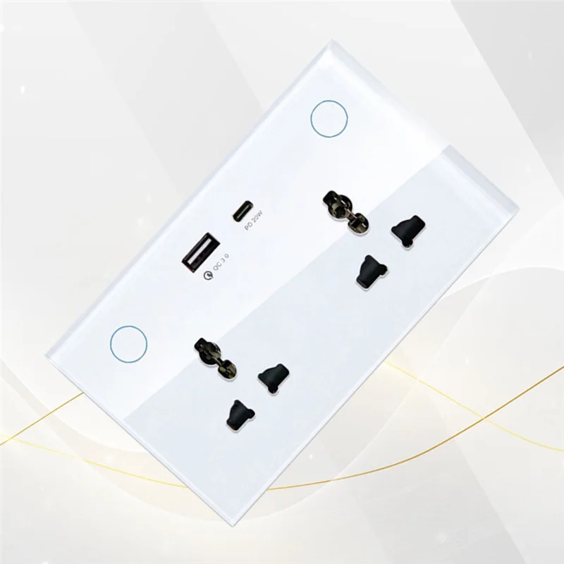 

【Last-Chance!】Tuya WIFI Smart Wall Socket With USB Type-C UK Smart Plug Smart Life With Timing Smart Home Work With APP Home UK