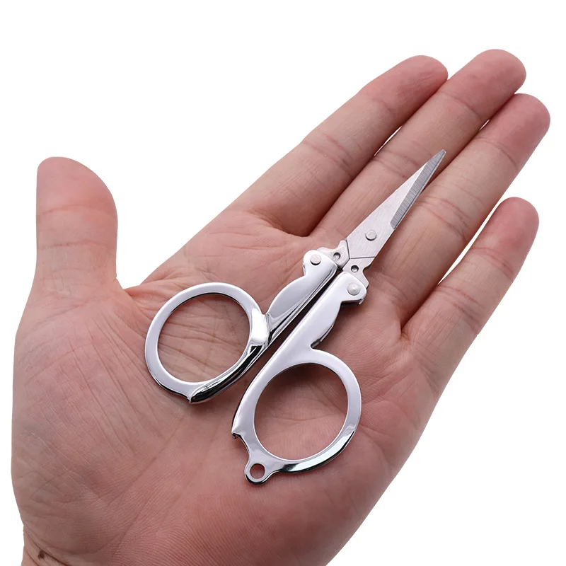 Folding Pocket Scissors Multifunctional Stainless Steel Folding Small Scissors Household Mini Thread Cutting Nail Tools Stainles