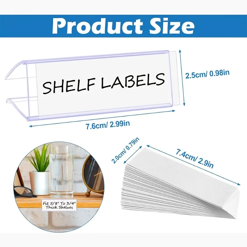 60/100 Pack Plastic Label Holder with Inserts 3