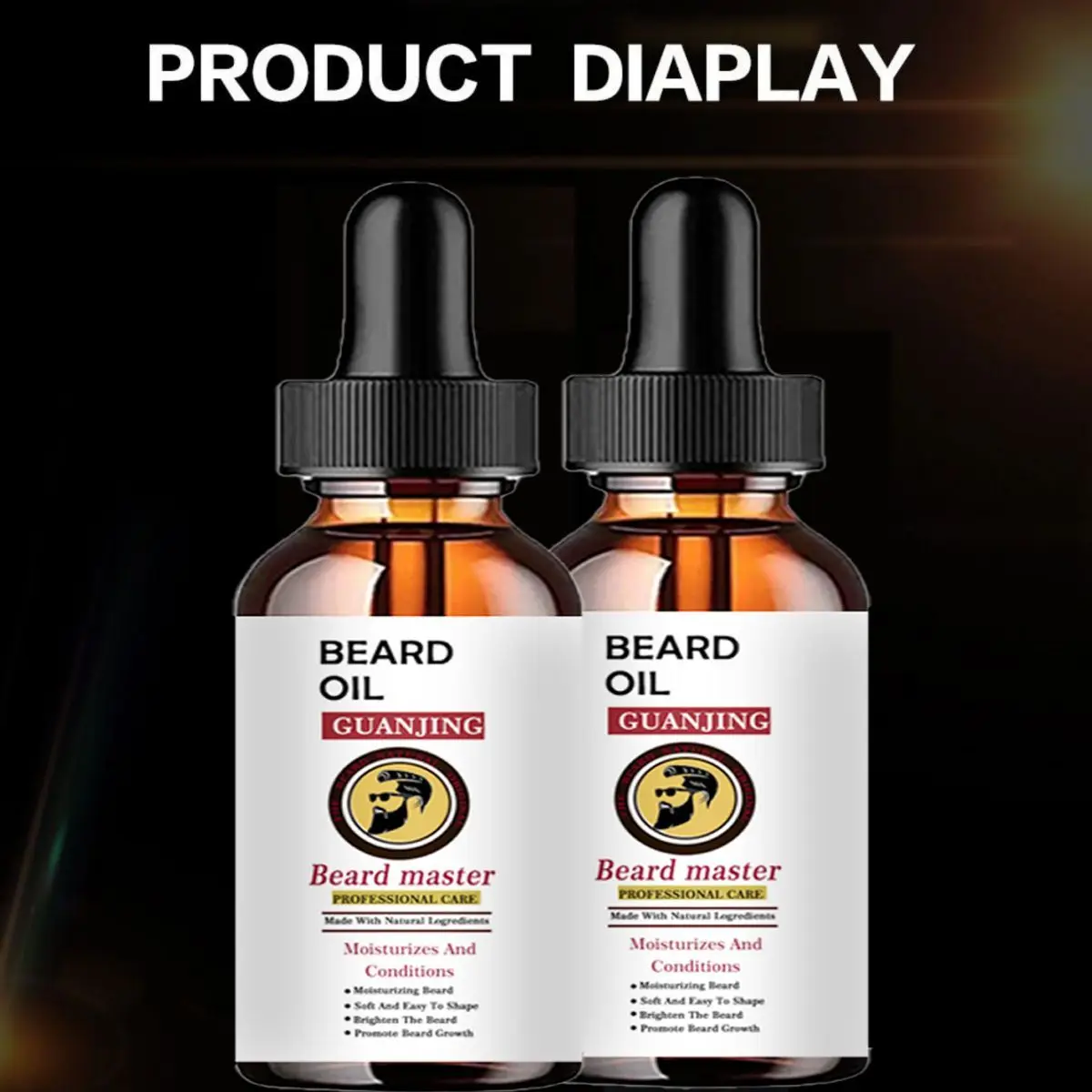 Beard Growth Oil for Men Quick Absorption Moisturize Beard Effective Beard Enhancer Serum Natural Plant Beard Treatment 60ML