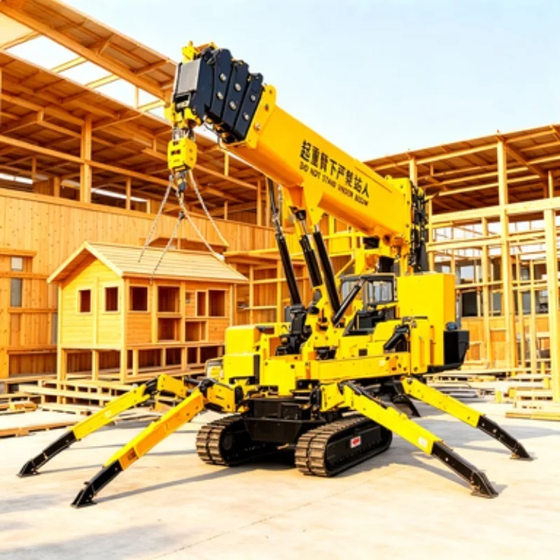 Portable Mini Spider Crane 2 Ton Electric Hydraulic Crawler Lift for Indoor Glass