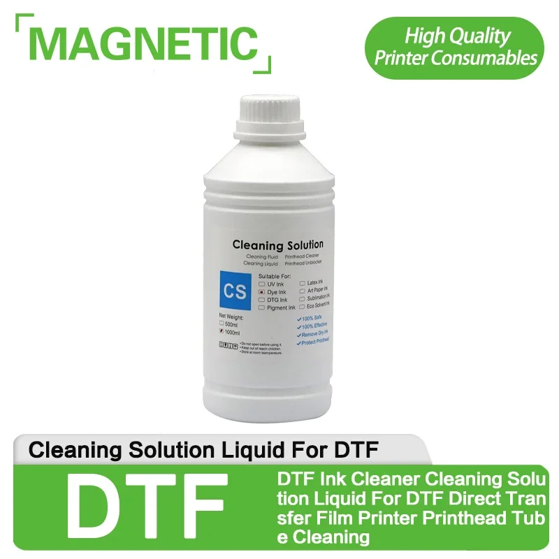 DTF Ink Cleaner Cleaning Solution Liquid Kit For DTF Direct Transfer Film Printer Printhead Tube Cleaning (3 Capacity Options)