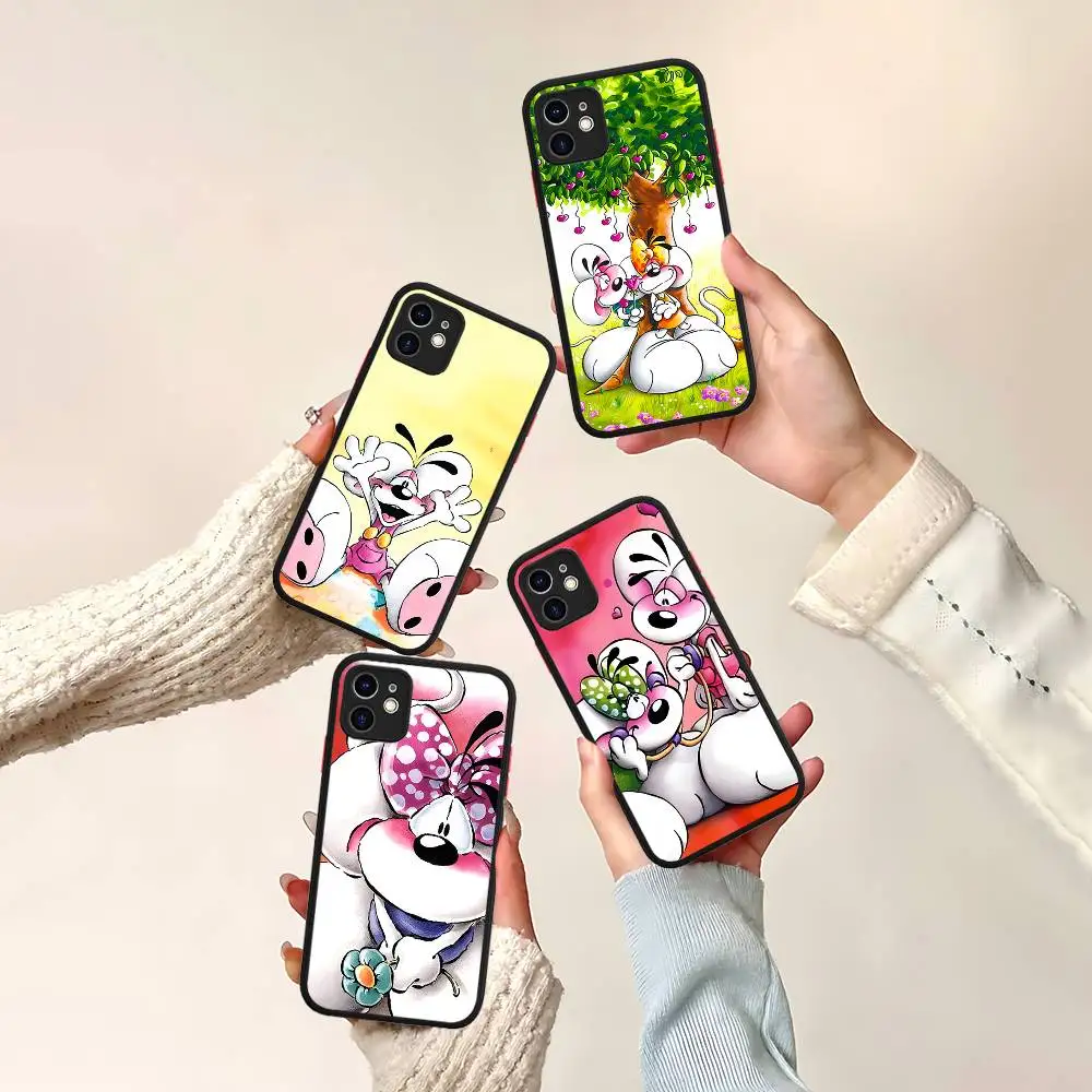 Etui na telefon Cartoon D-Diddl do iPhone'a 16 15 14 Plus 13 12 11 Pro Max, matowe, miękkie etui z bumperem.
