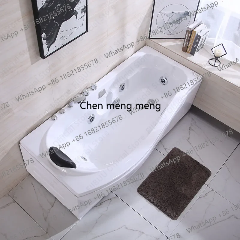 Premium Quality Bathtub Multi Functional Soaking Bath,Acrylic Household Tub With Dual-side Skirt Right Skirt, Bathroom Furniture