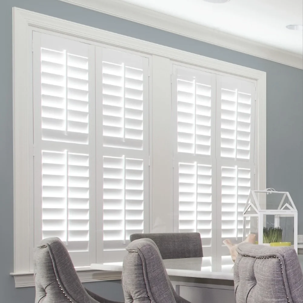 Durable Design Pvc Window Plastic Blade Plantation Shutter windows Blinds Shades Roller Shutters view 4