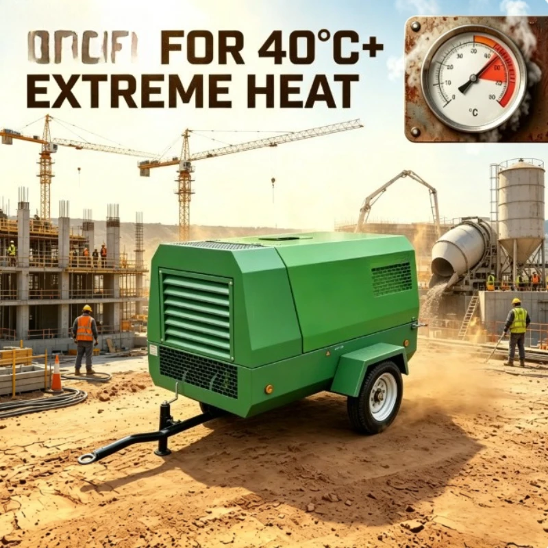 Screw Air Compressor Permanent Magnet Motor Dustproof Cabinet For Mining Construction Long Time Continuous Operation