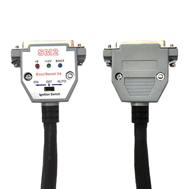 SM2 PRO J2534 VCI Bench Pinout Cable DB25 3 LED Ignition Switch ECU Read Write Flash Cable For PCMFlash KTM