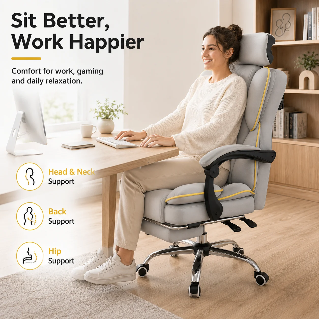 AOLIVIYA Gaming Chair Gamer Computer Chair Office Desk Chair Reclining Ergonomic Boss Simple Comfy E Sports Seat