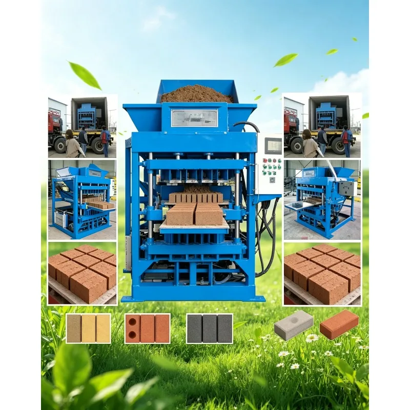 High Capacity Automatic New Portable Cement Brick Making Machinery Hydraulic Brick Press Interlocking Brick Paving Machine