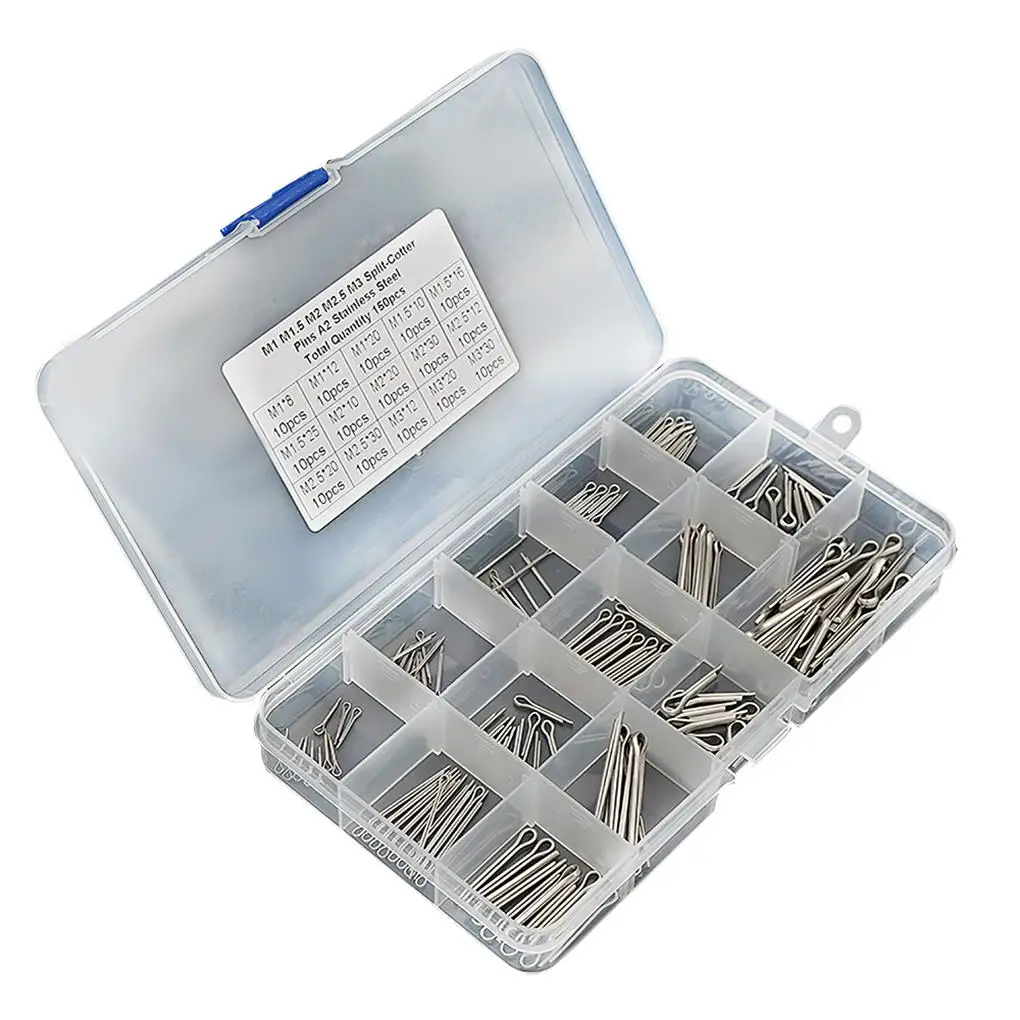 150 Pieces Stainless Steel Cotter Pins U Tractor Clips Tool Set Car